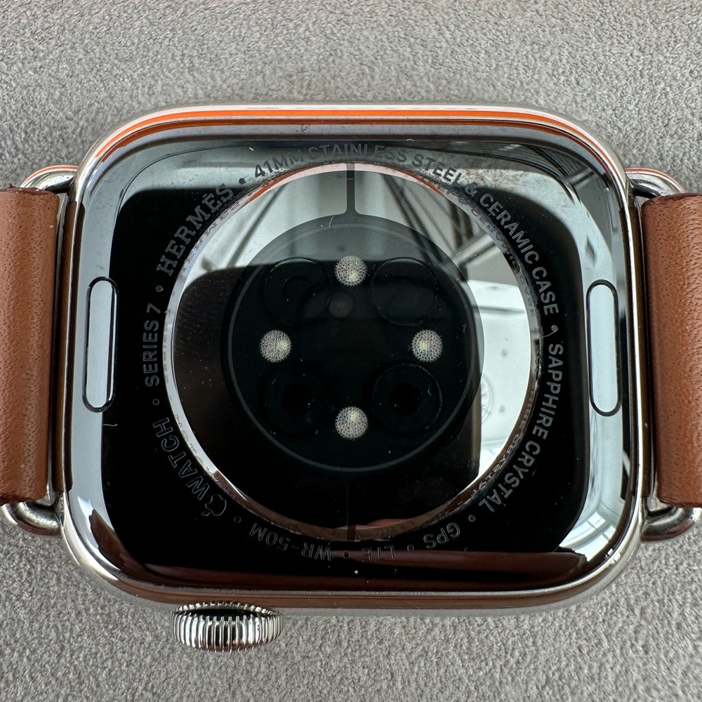 Apple Watch with Tan Band and Orange Box - Picture 4 of 10